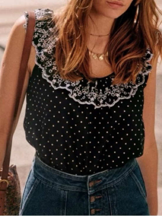 Sezane Tops - Sezane Rosa blouse tank top polka dots